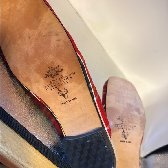 Plaid Red Women's Flats - Picture 5 of 6